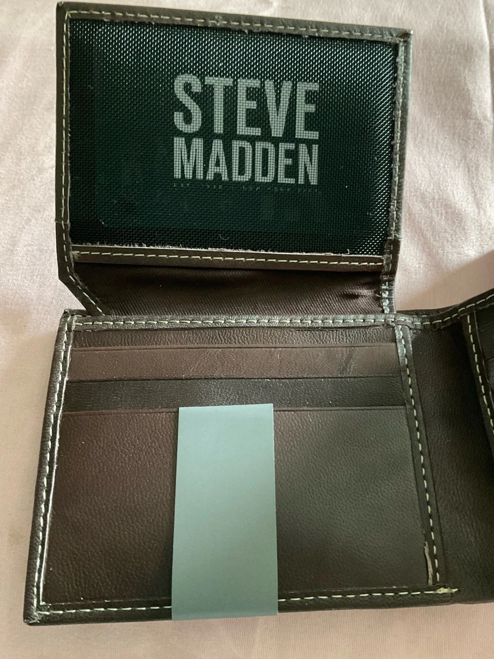 Steve Madden Men’s RFID Genuine Leather Passcase Wallet - Brown